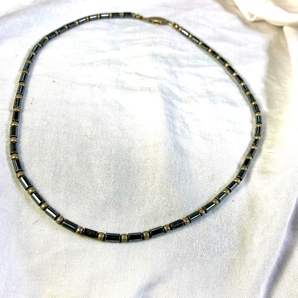 Hematite bead necklace